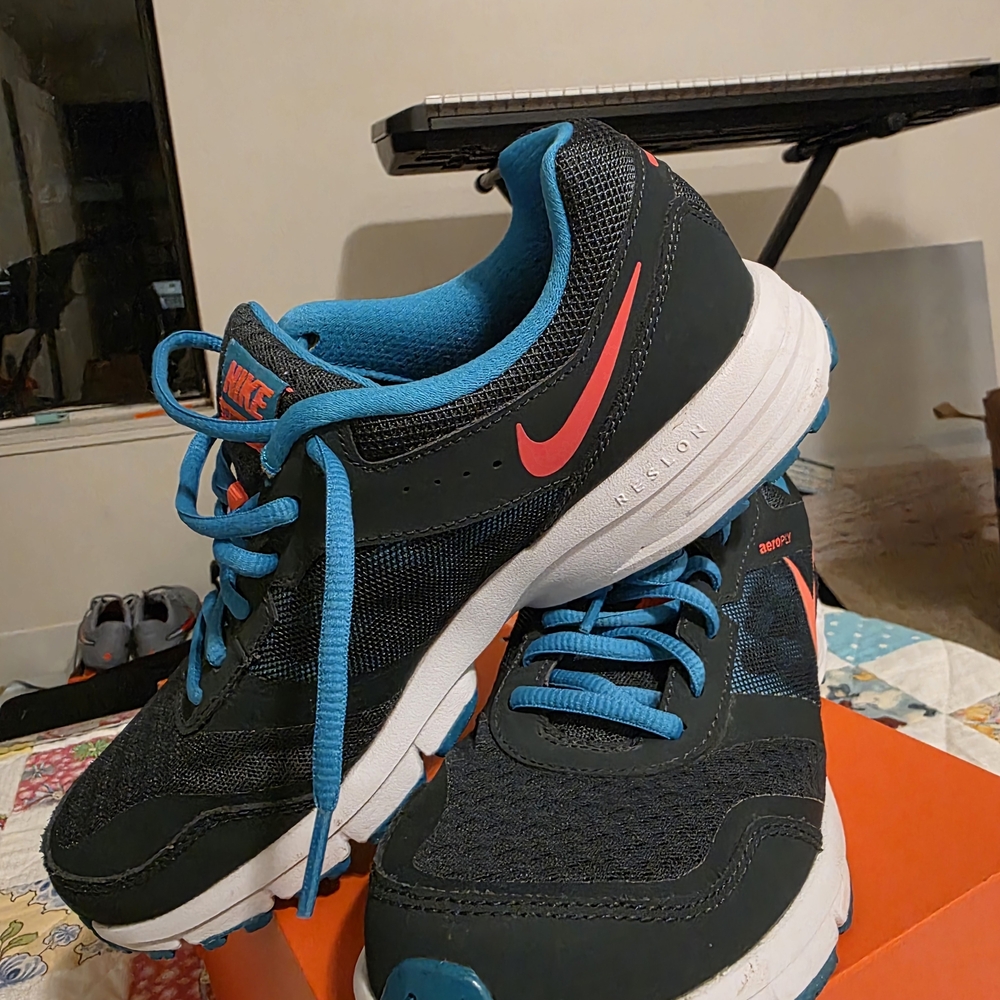Nike Black and Blue Sneakers